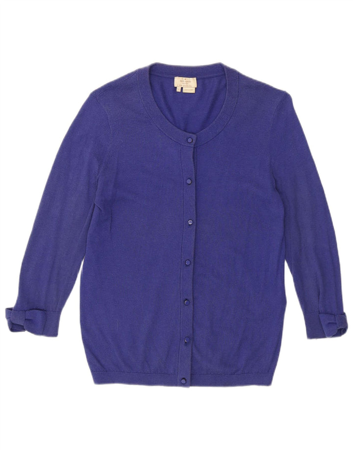 KATE SPADE Womens Cardigan Sweater UK 8 Small Blue Cotton