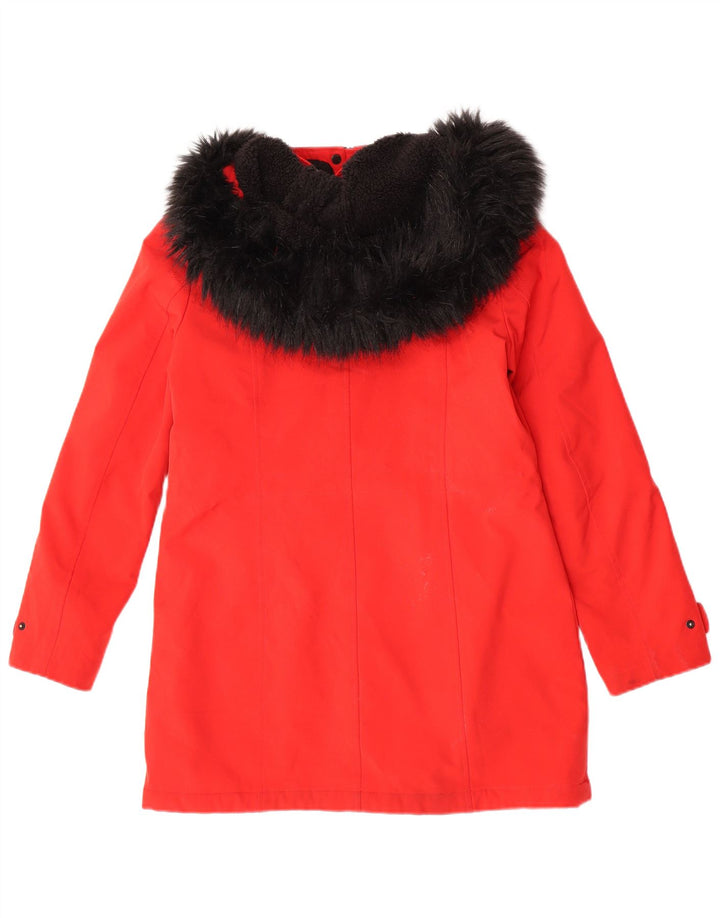 Calvin Klein Parka con capucha para mujer UK 10 Small Red Poliéster