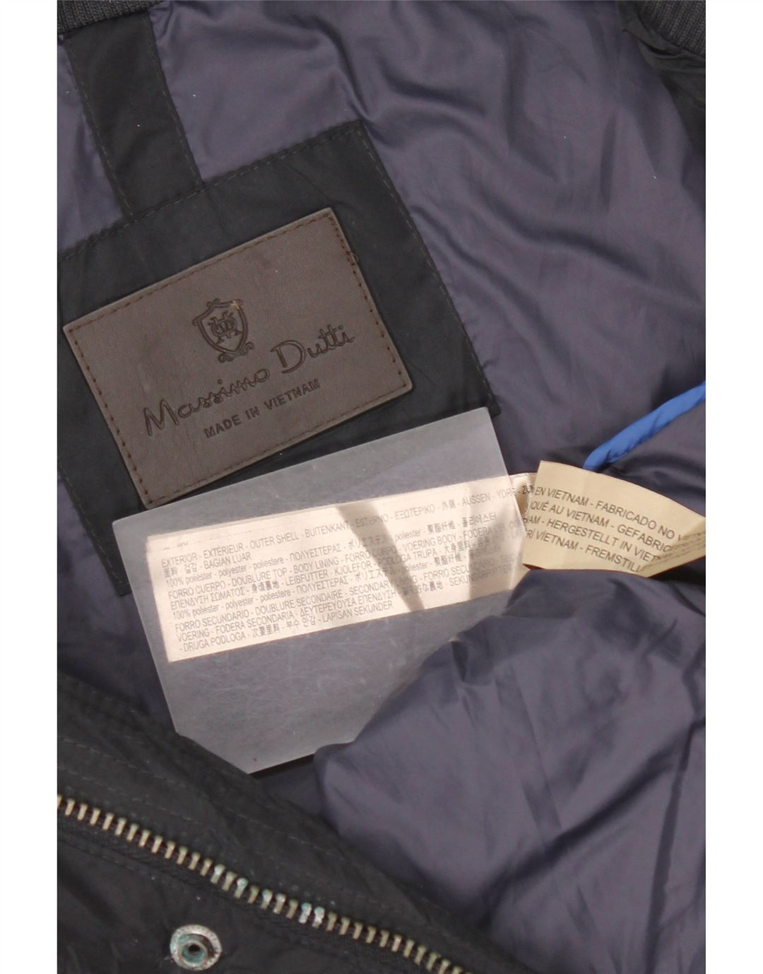 Massimo Dutti Chaleco Acolchado Hombre UK 44 2XL Azul Marino Poliéster