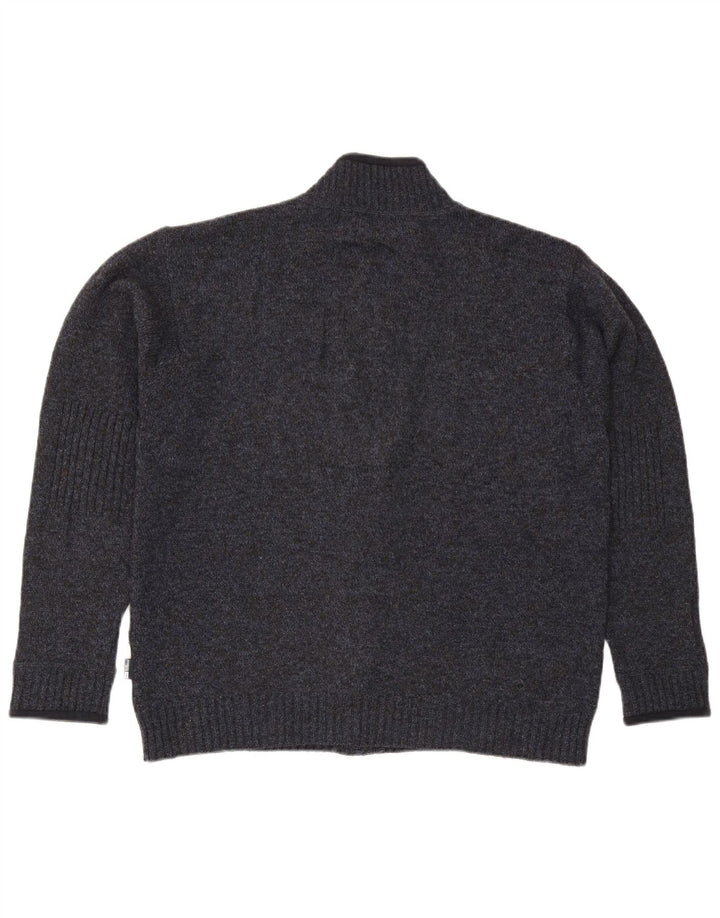 Marks & Spencer Suéter tipo cárdigan azul Harbor para hombre, tamaño grande, moteado en azul marino