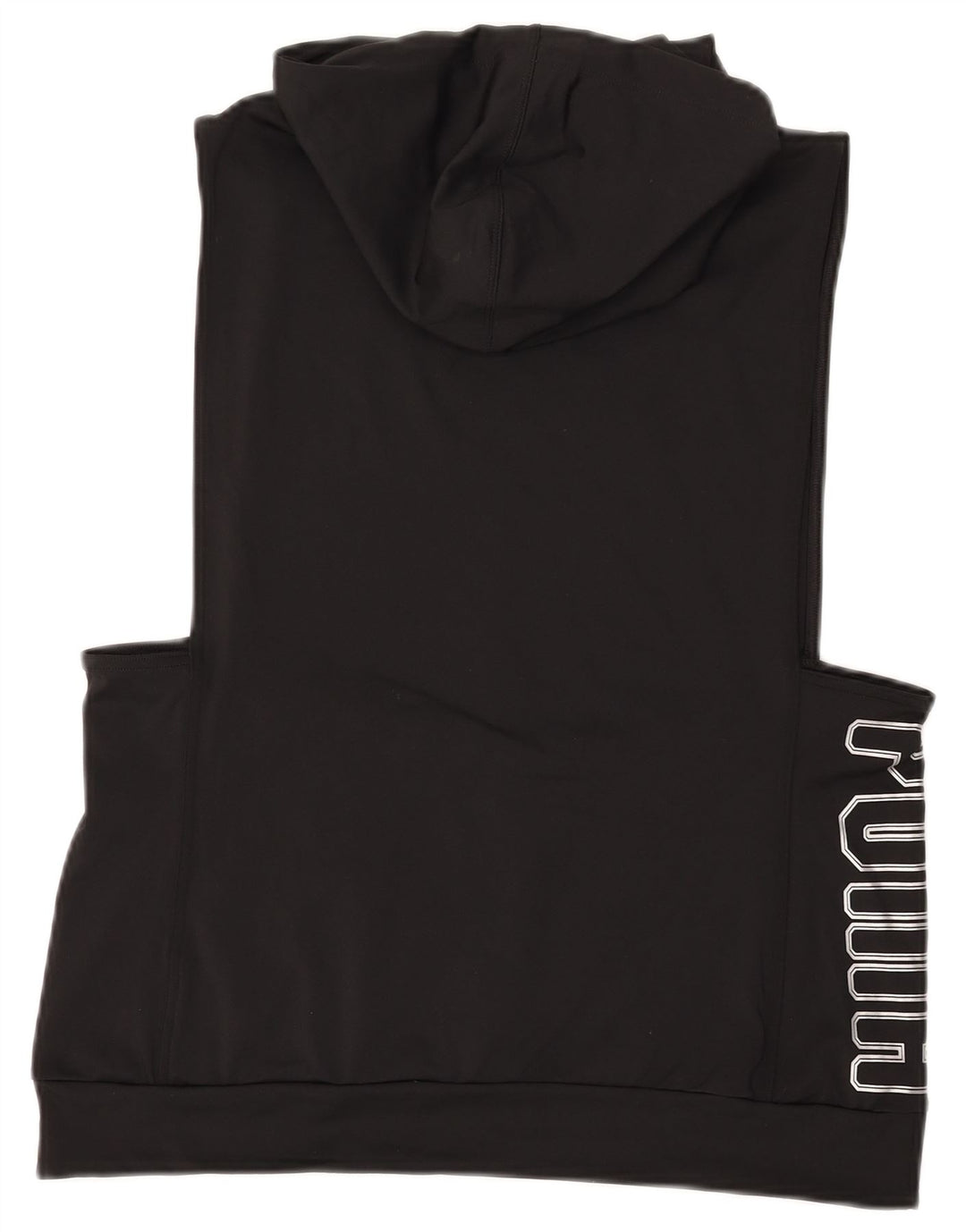 PUMA Jersey con capucha sin mangas gráfico para mujer UK 12 Mediano Negro Poliéster