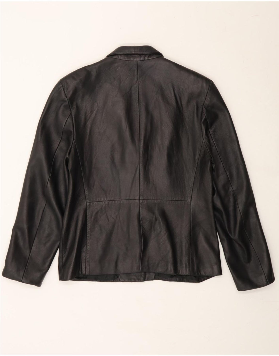 VINTAGE Womens Leather Jacket IT 48 XL Black Leather Vintage Vintage and Second-Hand Vintage from Messina Hembry 