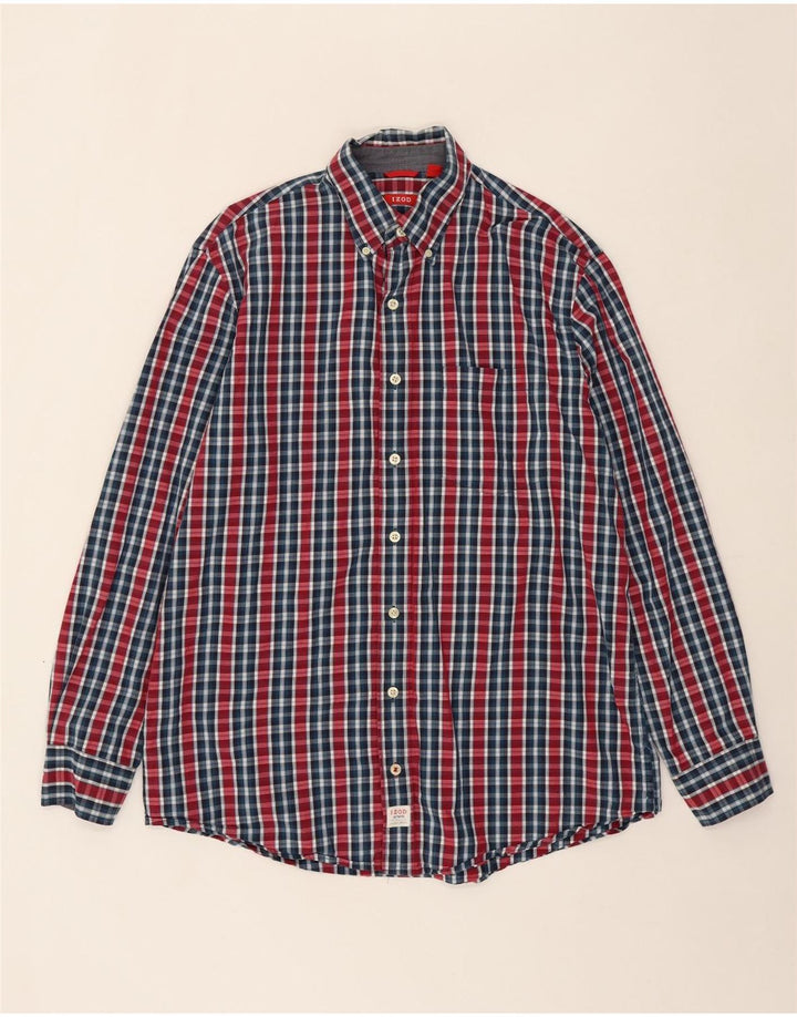 IZOD Mens Shirt Large Red Check Cotton Vintage Izod and Second-Hand Izod from Messina Hembry 