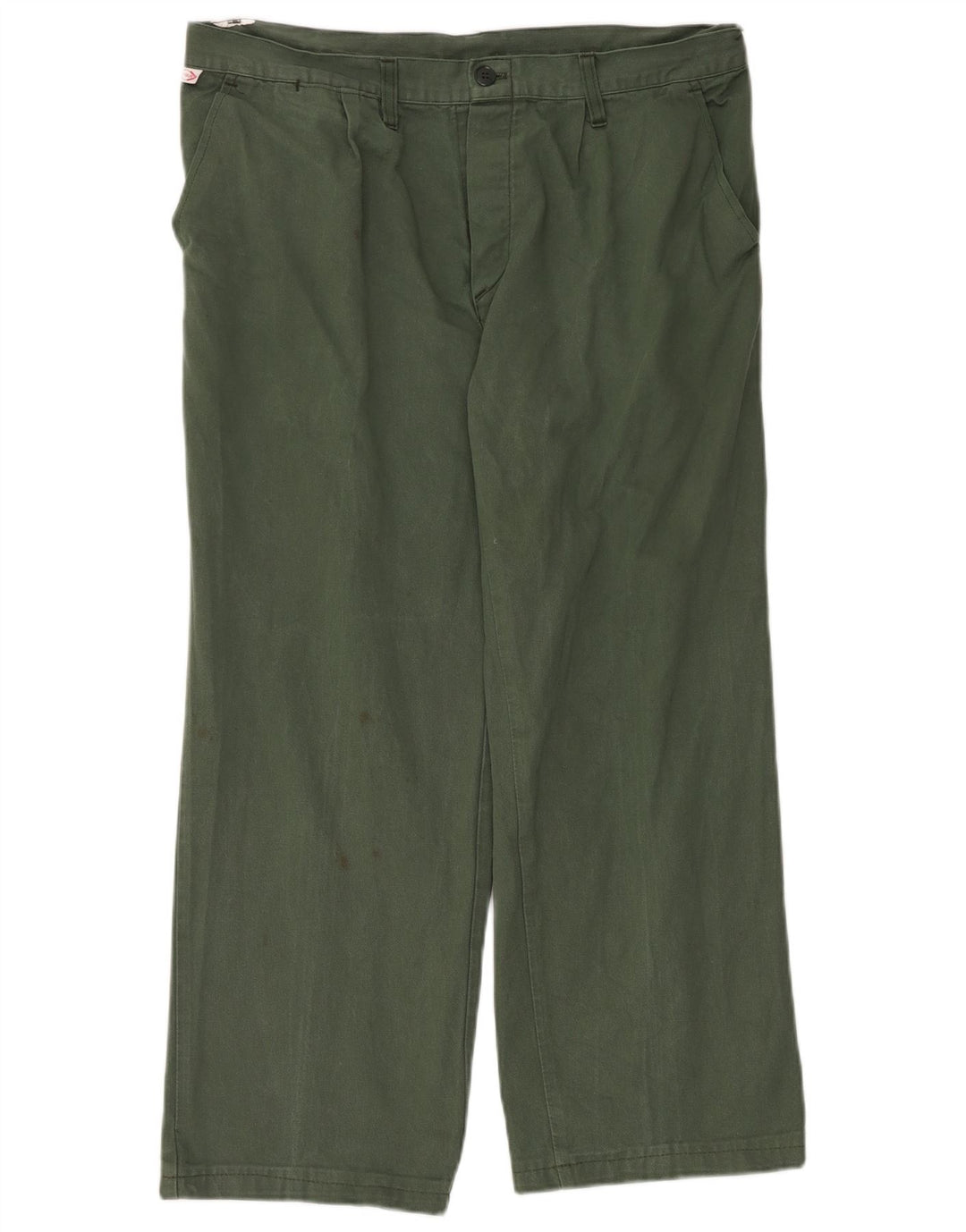 VINTAGE Pantalón chino recto para hombre W38 L30 Verde