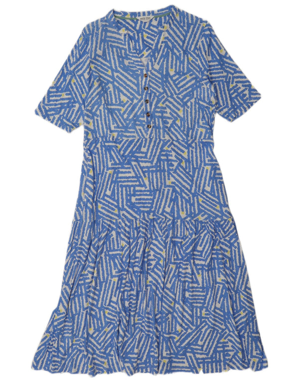 Vestido escalonado para mujer de White Stuff, talla 42, modal geométrico en azul medio