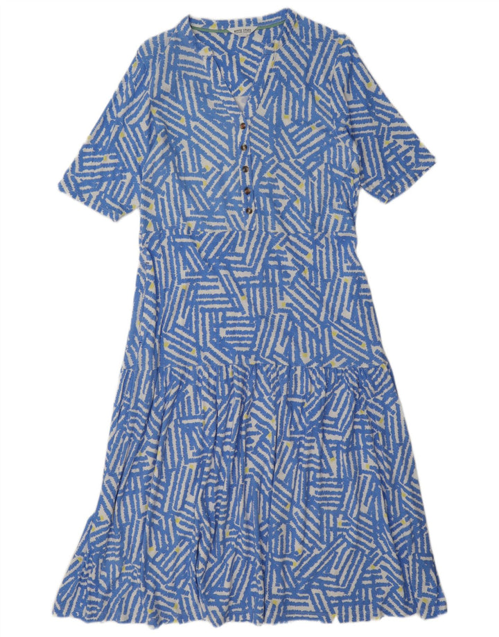 Vestido escalonado para mujer de White Stuff, talla 42, modal geométrico en azul medio