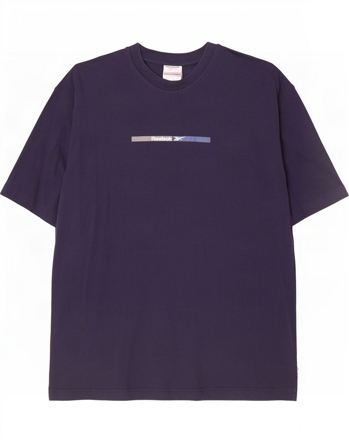 Reebok - Camiseta gráfica para hombre, talla grande, algodón azul marino