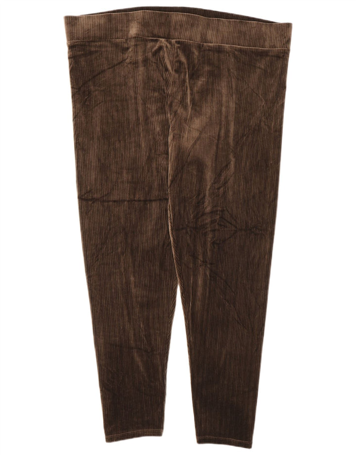 Marks & Spencer Leggings de terciopelo para mujer UK 20 2XL Marrón Poliéster