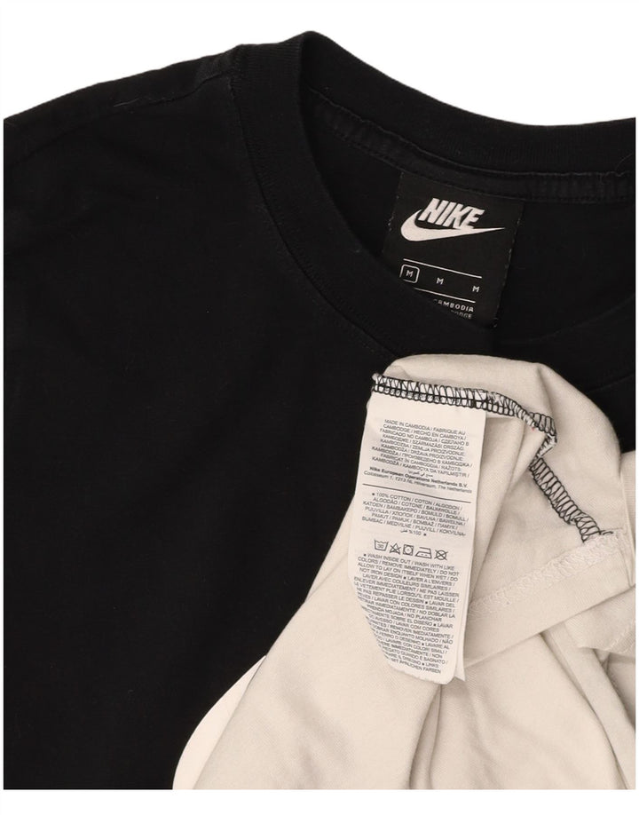 NIKE Camiseta gráfica para mujer UK 12 Medium White Colourblock Cotton