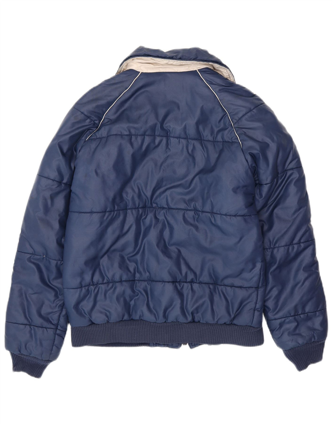 VINTAGE Chaqueta cortavientos para hombre Reino Unido 38 Poliéster azul marino medio