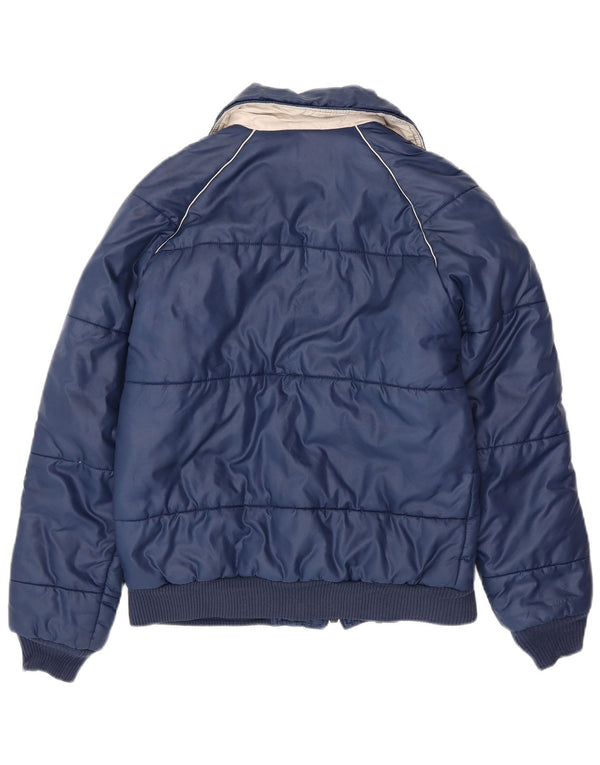 VINTAGE Chaqueta cortavientos para hombre Reino Unido 38 Poliéster azul marino medio