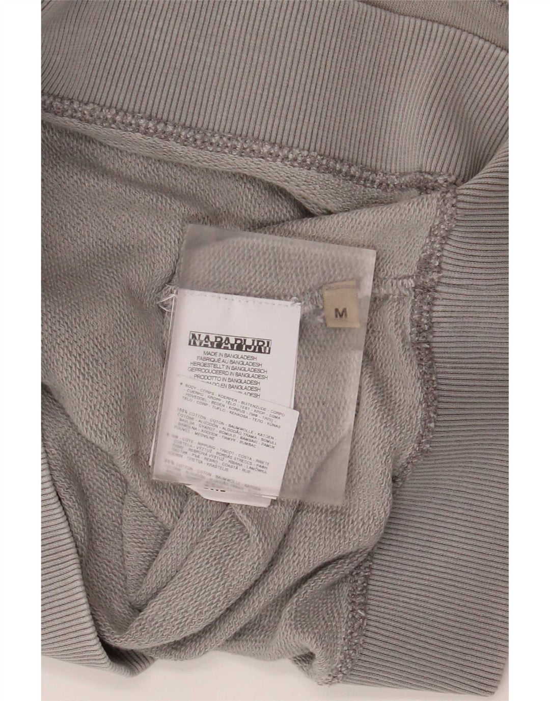 Napapijri Hombre Sudadera Con Capucha Gráfica Jersey De Algodón Gris Medio