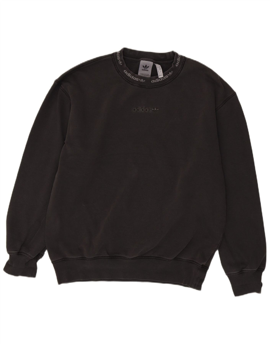 ADIDAS Hombre Graphic Loose Fit Sudadera Jumper Algodón Gris Medio