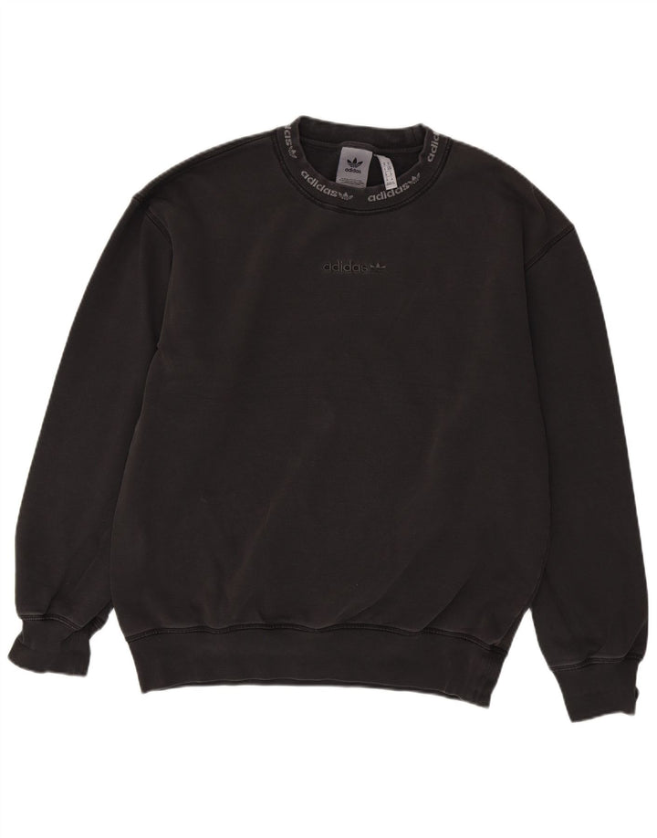 ADIDAS Hombre Graphic Loose Fit Sudadera Jumper Algodón Gris Medio