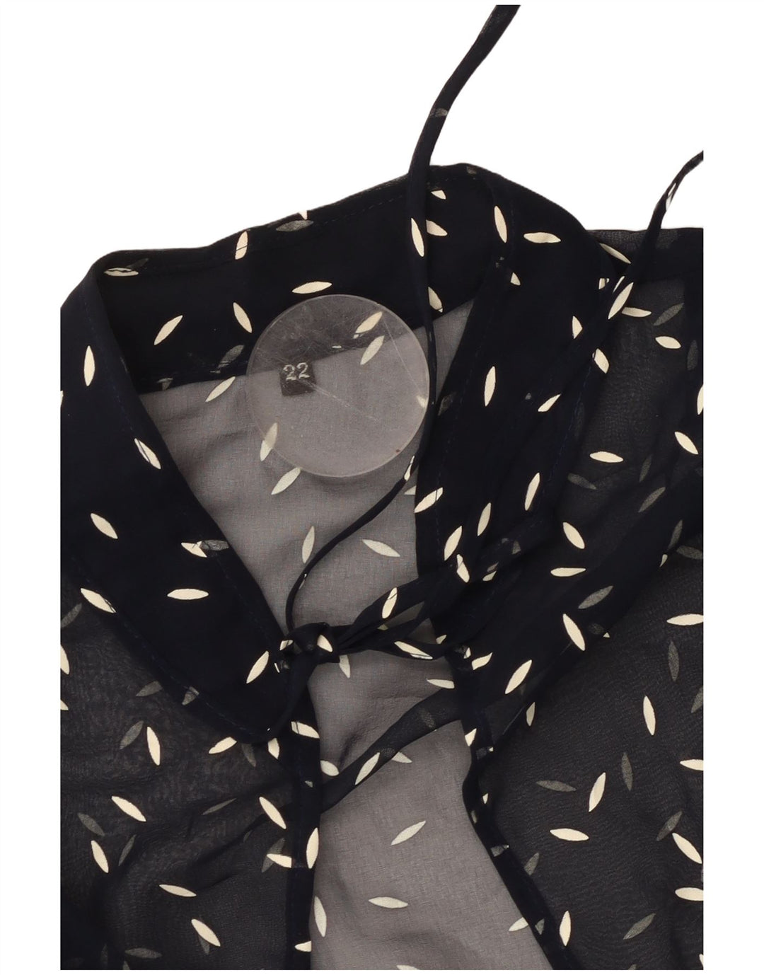 VINTAGE Mujer Patrón Abstracto Camisa Blusa Reino Unido 22 3XL Azul Marino