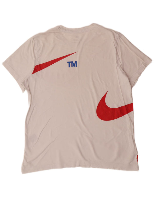 NIKE Camiseta gráfica para hombre Top XL Algodón blanco