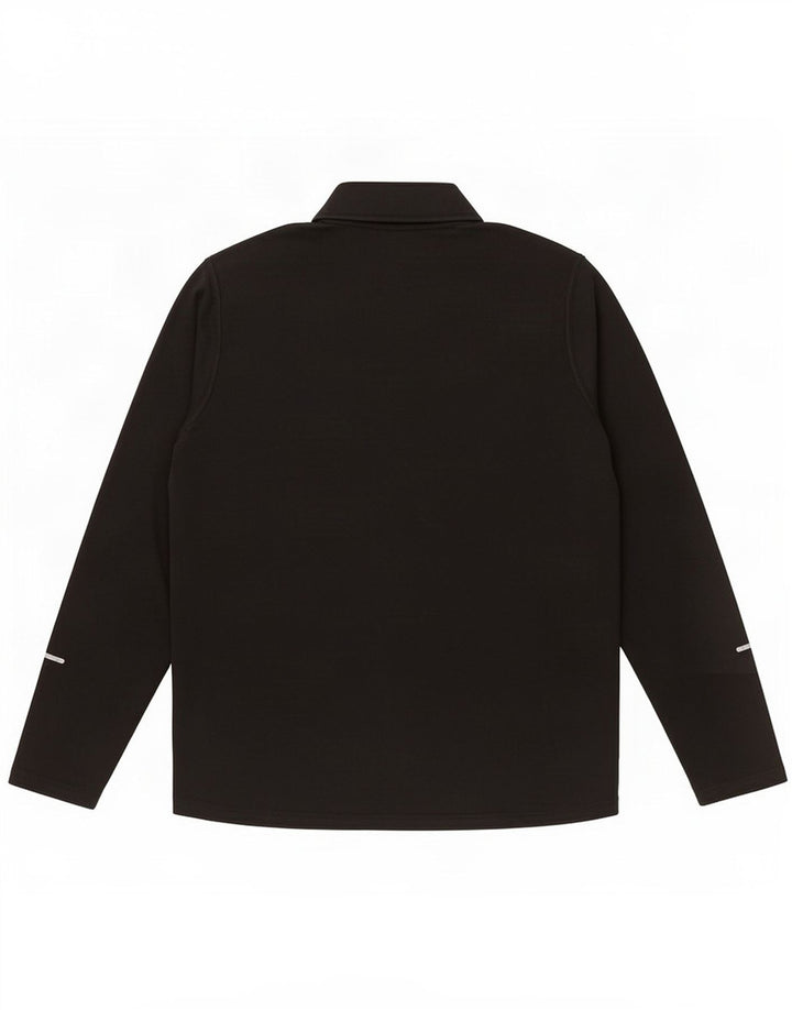 Nike Dri Fit Top con cuello y cremallera para hombre, manga larga, poliéster negro grande