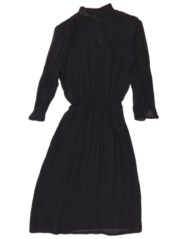 Vestido vintage de manga 3/4 para mujer IT 44 Azul marino medio manchado