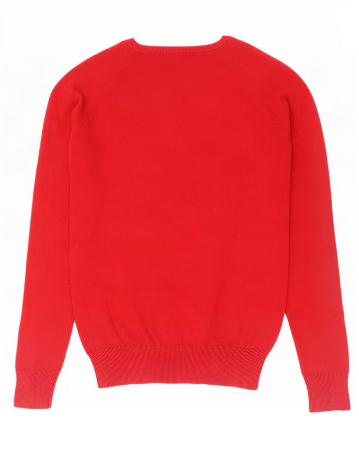 Zara - Jersey con cuello en V para mujer, talla 40, talla M, color rojo
