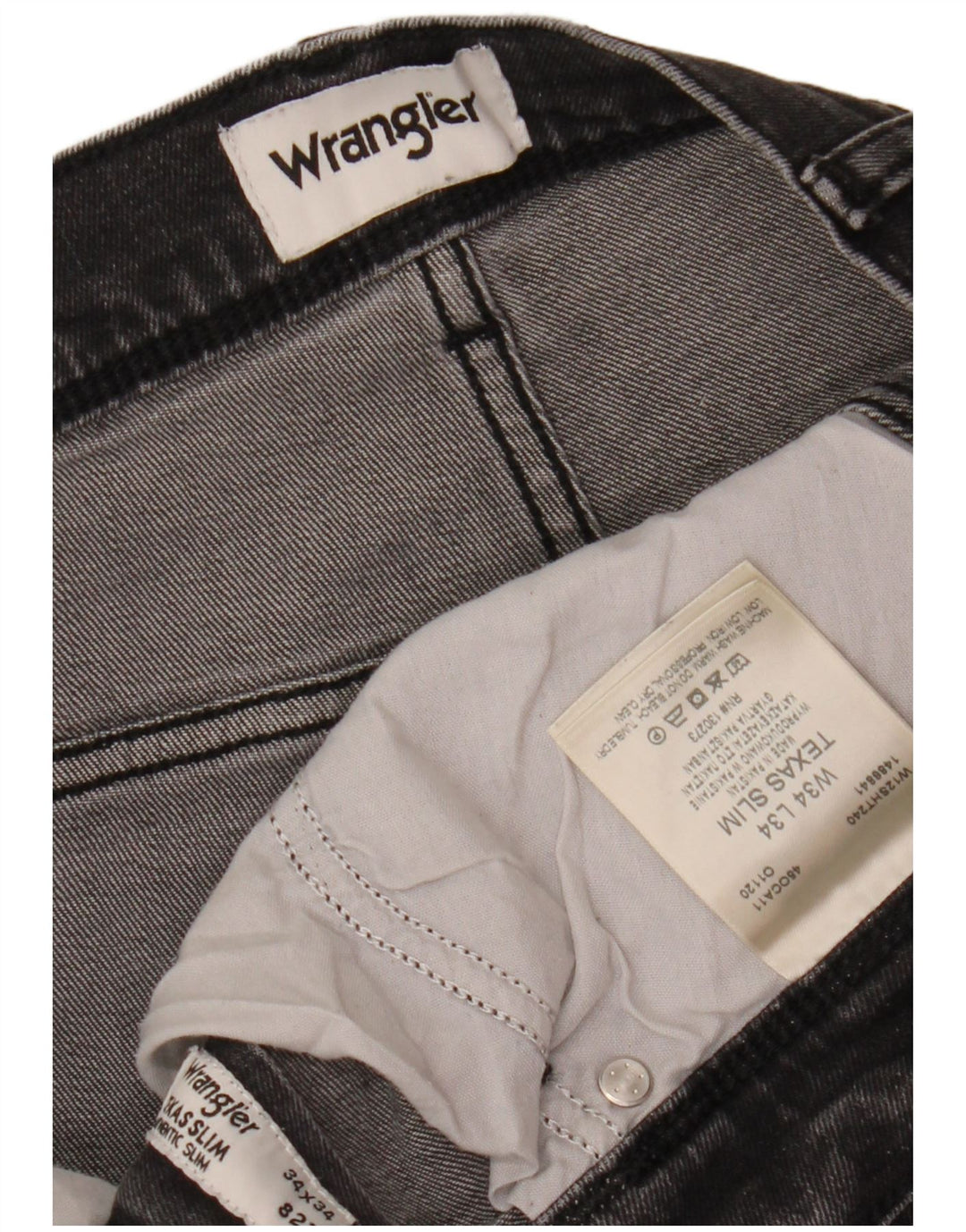 WRANGLER Vaqueros ajustados Texas para hombre W34 L34 Algodón negro