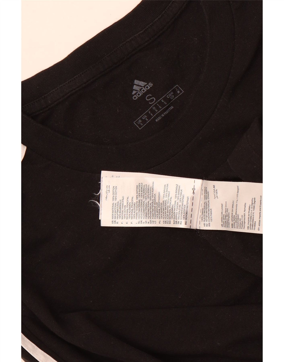 Adidas - Camiseta para hombre, talla pequeña, algodón negro