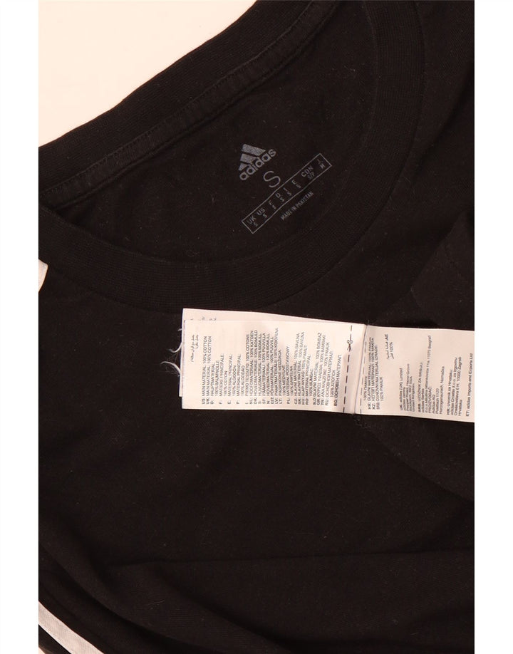 Adidas - Camiseta para hombre, talla pequeña, algodón negro