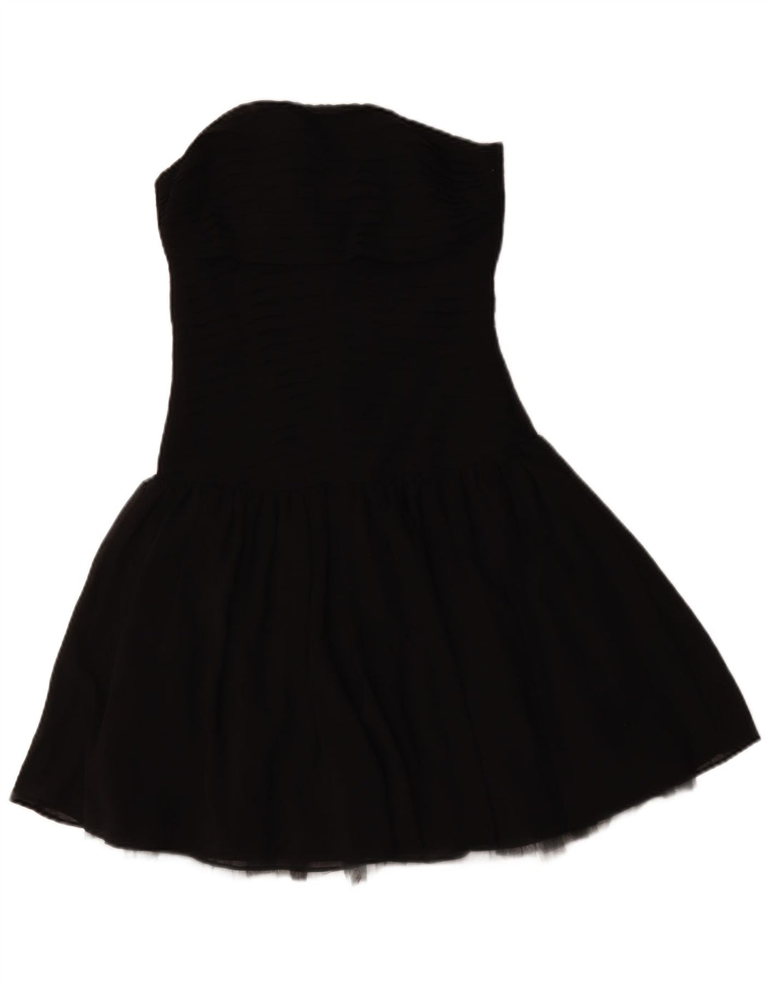 Zara Vestido Sin Tirantes Para Mujer UK 8 Small Poliéster Negro