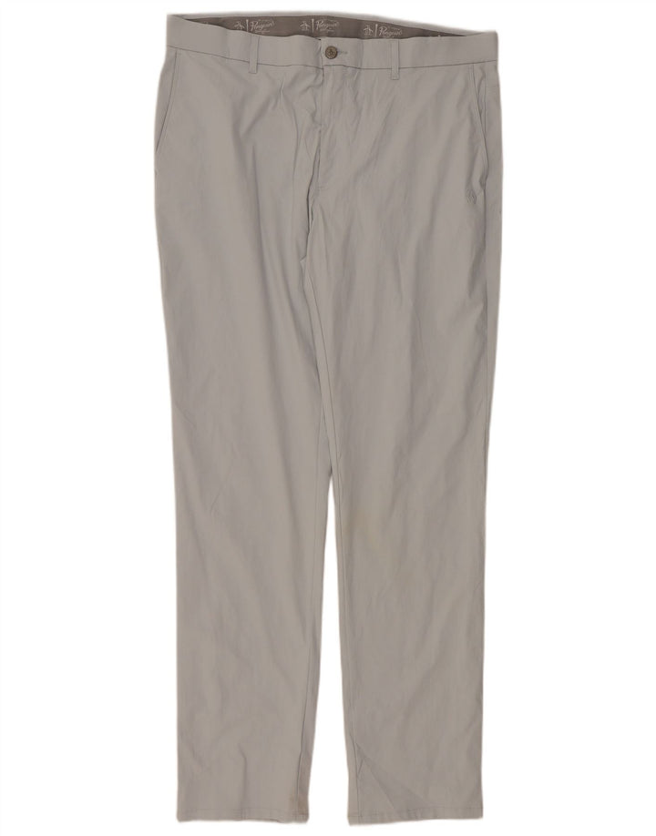 Pantalones chinos ajustados Penguin para hombre W36 L34 Nylon gris