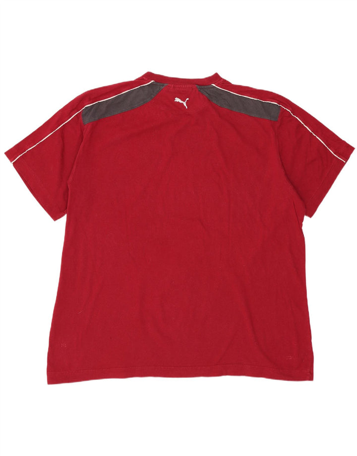PUMA Camiseta gráfica para hombre Top 2XL Rojo Colorblock