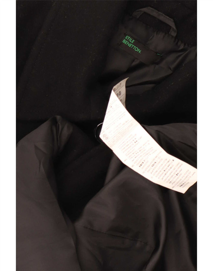Abrigo Benetton Mujer UK 6 XS Lana Negra