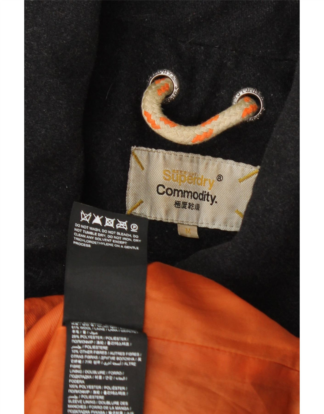 Superdry Chaquetón Commodity para hombre ES 38 Lana gris medio