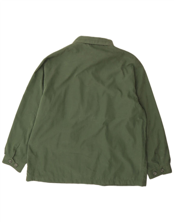 Vintage hombres chaqueta utilitaria Reino Unido 50 5XL poliéster verde