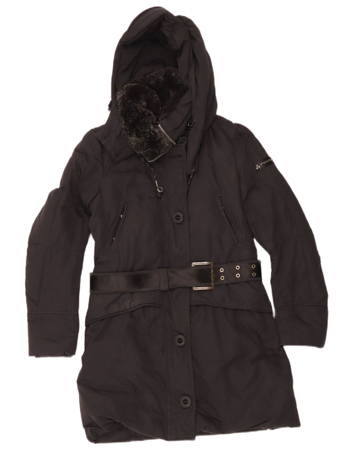 PEUTEREY Abrigo acolchado con capucha para mujer EU 40 Medium Black
