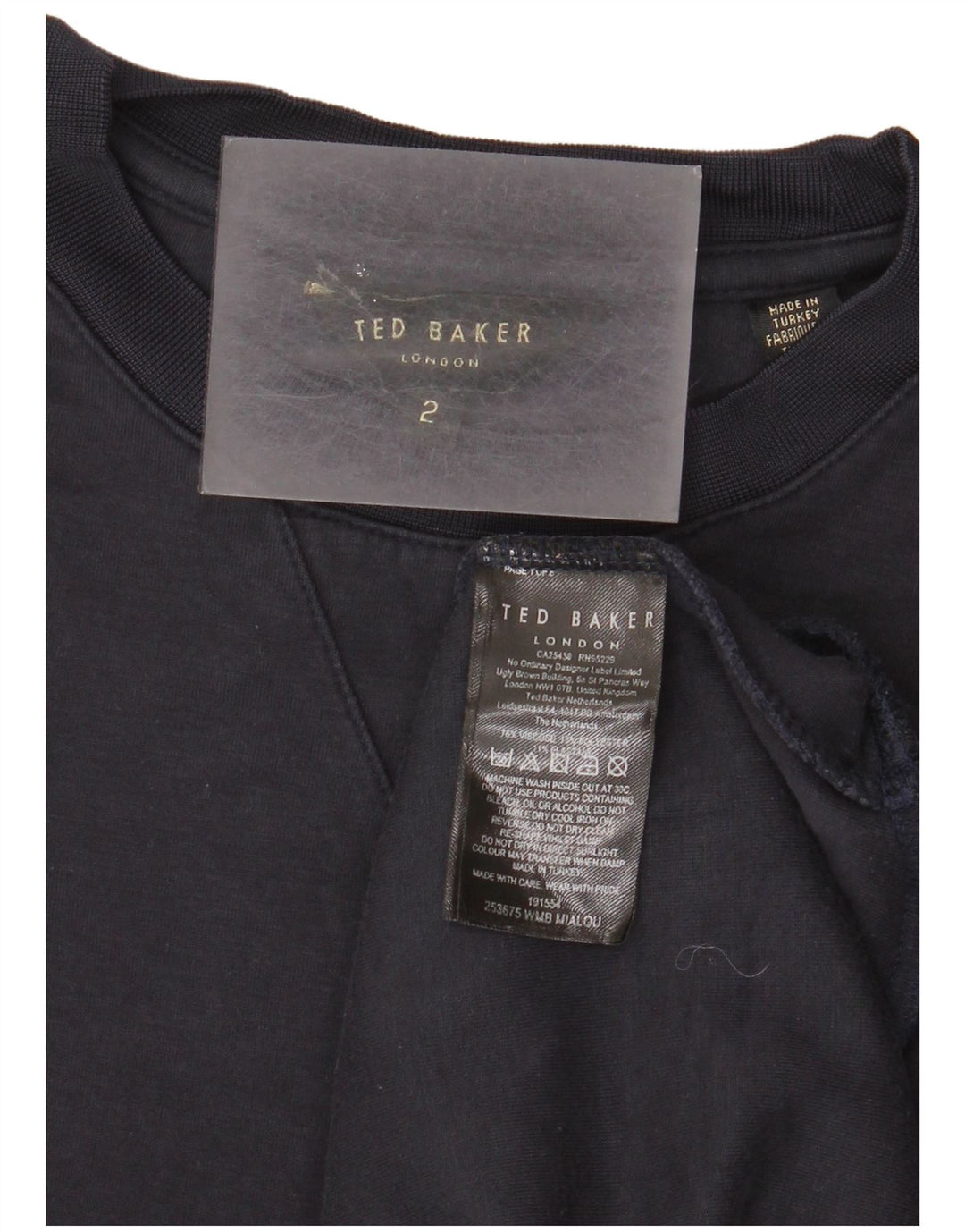 Ted Baker - Sudadera para hombre, talla 2, talla pequeña, viscosa azul marino