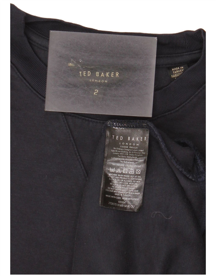 Ted Baker - Sudadera para hombre, talla 2, talla pequeña, viscosa azul marino