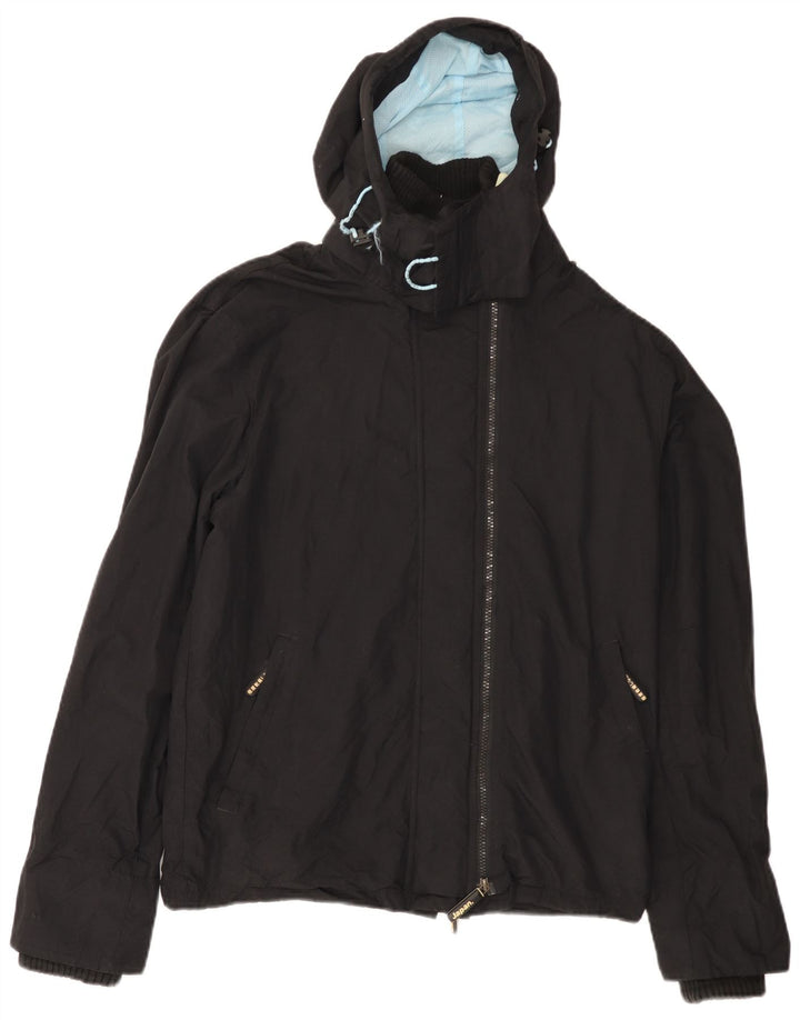 Superdry Chaqueta impermeable con capucha The Windcheater para mujer UK 40 XL Nylon negro