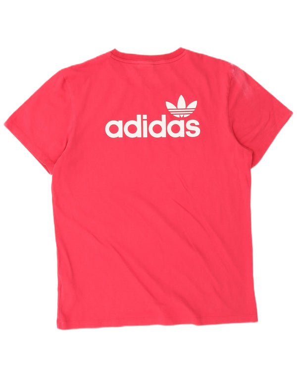 Adidas Camiseta gráfica para mujer Top UK 8 Small Pink Cotton