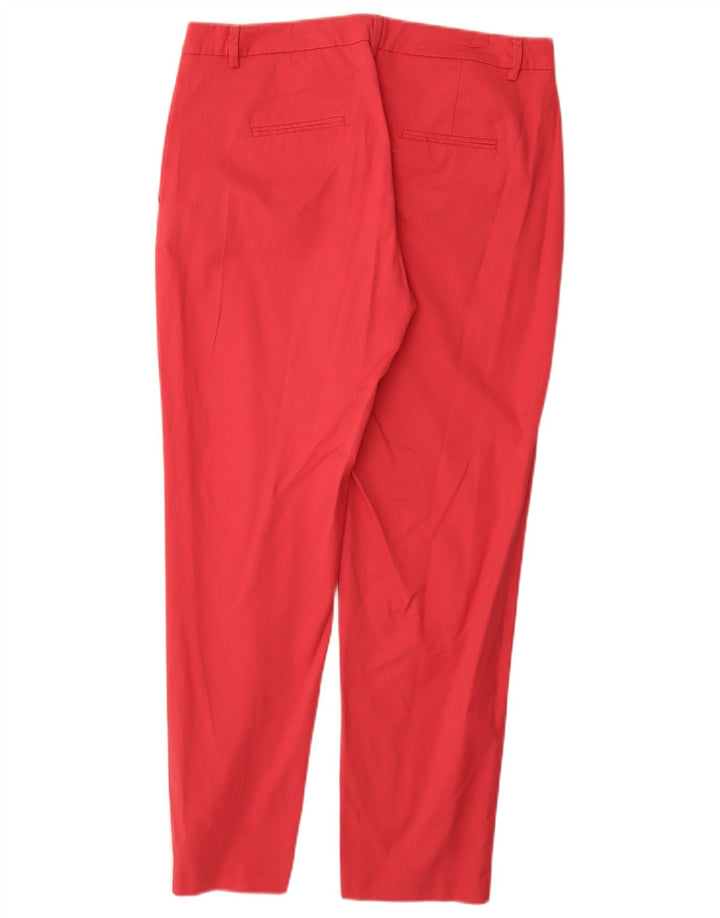 BENETTON Pantalones informales ajustados para mujer UK 12 Medium W30 L27 Algodón rosa