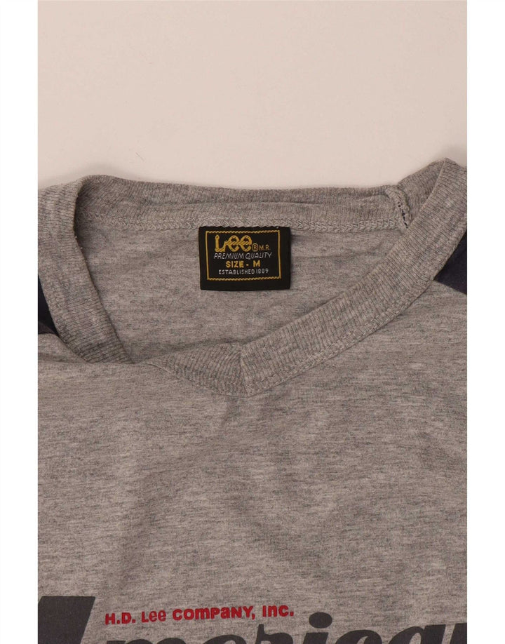 Lee Mens Camiseta Gráfica Top Gris Medio Color Block