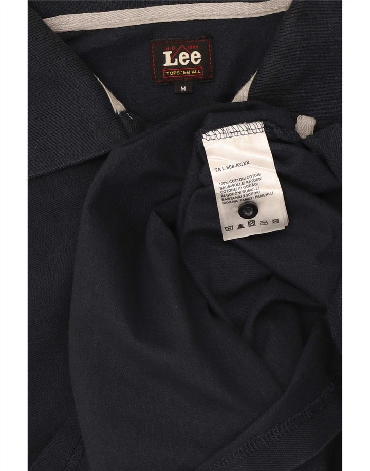 Polo Lee Hombre Azul Marino Medio Algodón