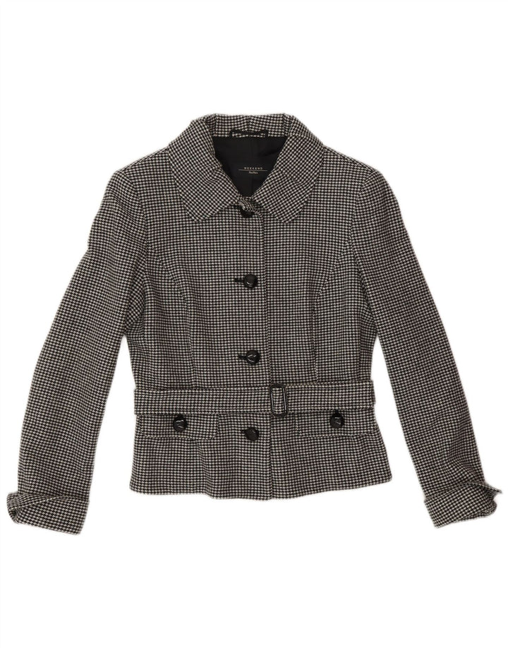 MAX MARA Conjunto de falda de 2 piezas con 4 botones para mujer UK 10 Small W28 Grey Classic