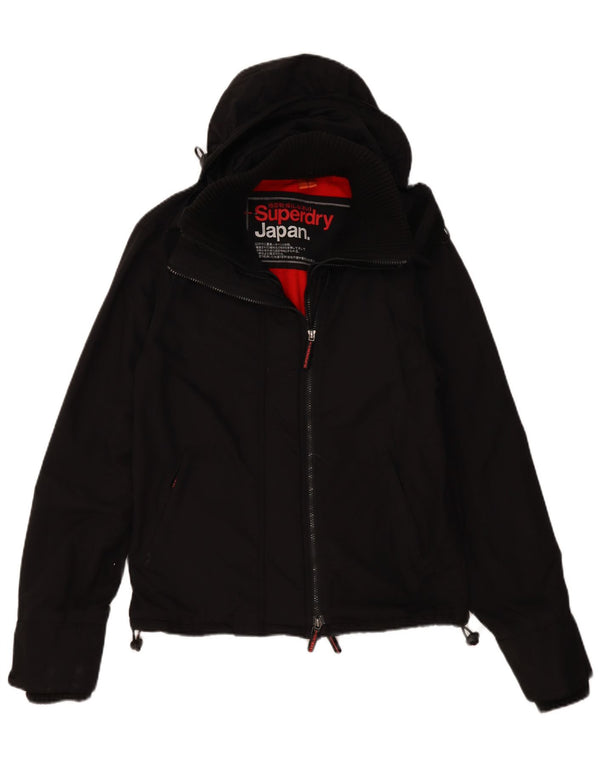 Superdry Chaqueta cortavientos con capucha para hombre UK 36 Small Black Nylon