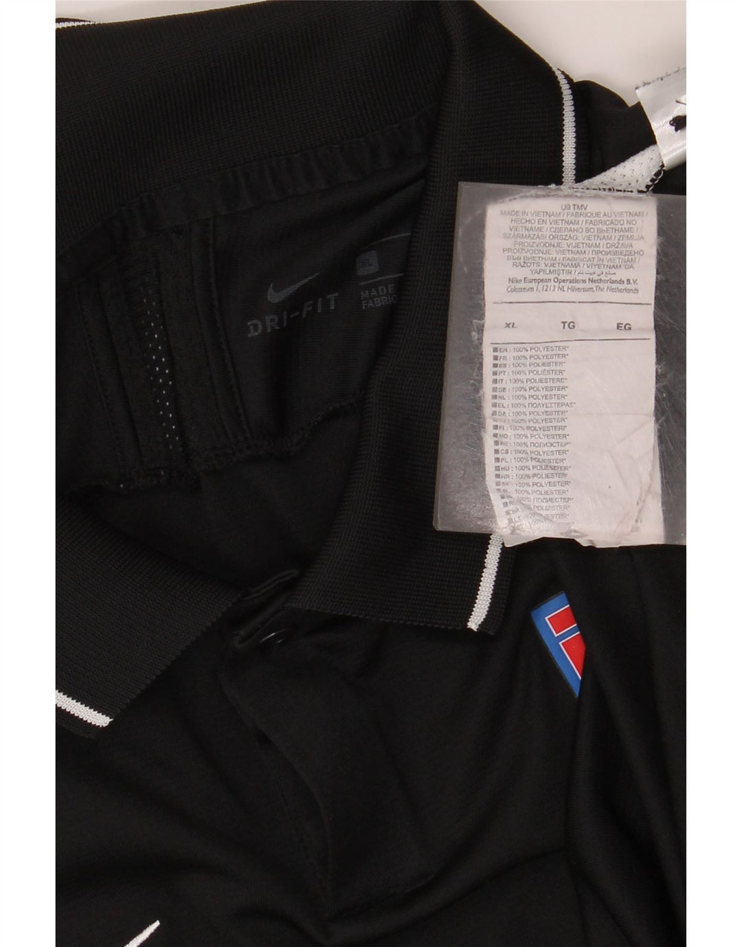 NIKE Polo gráfico para hombre XL Poliéster con bloques de color negro