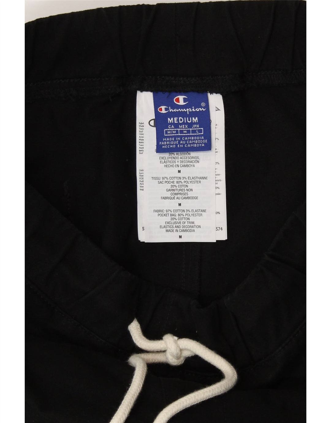 Champion Pantalones De Chándal Gráficos Para Hombre Algodón Negro Grande