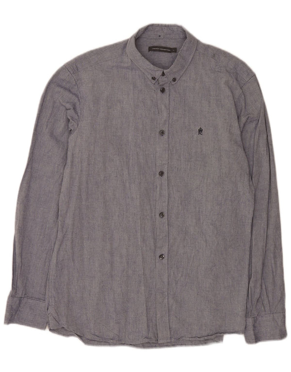 Camisa para hombre French Connection Grande de algodón azul