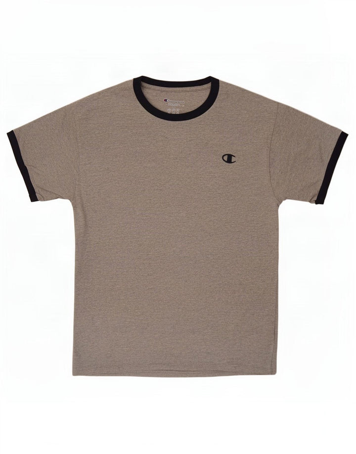 Champion Camiseta para hombre Top de algodón moteado gris medio