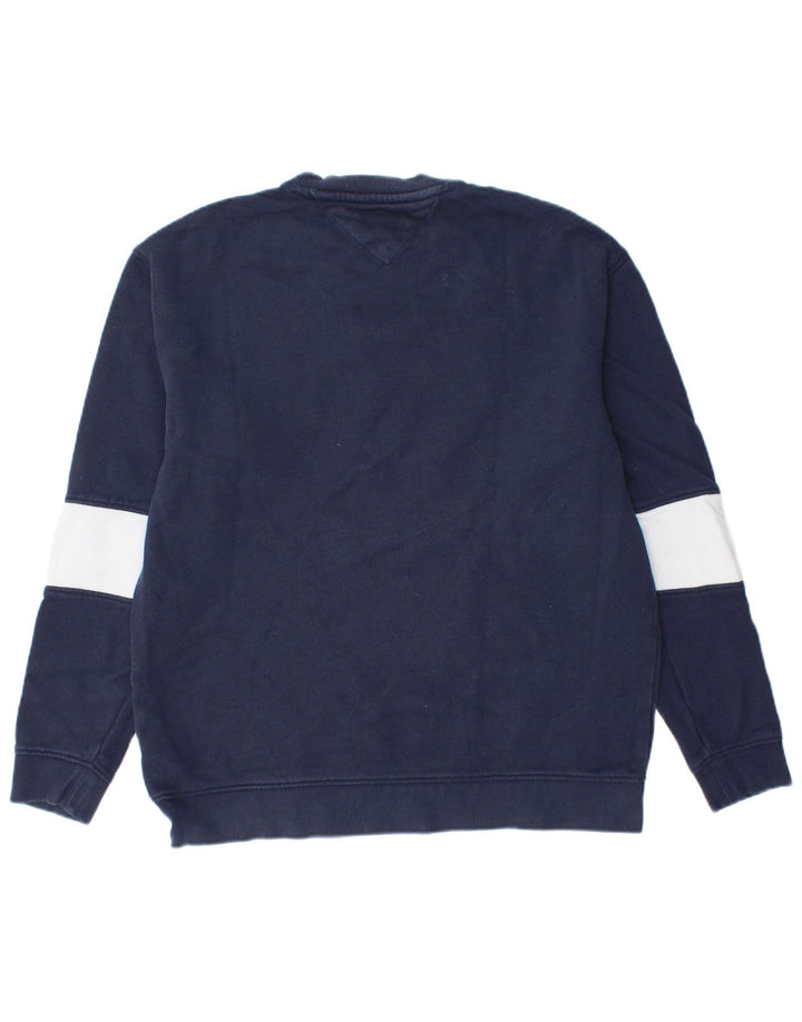 Tommy Hilfiger Hombre Sudadera Gráfica Jumper Large Azul Marino Colorblock