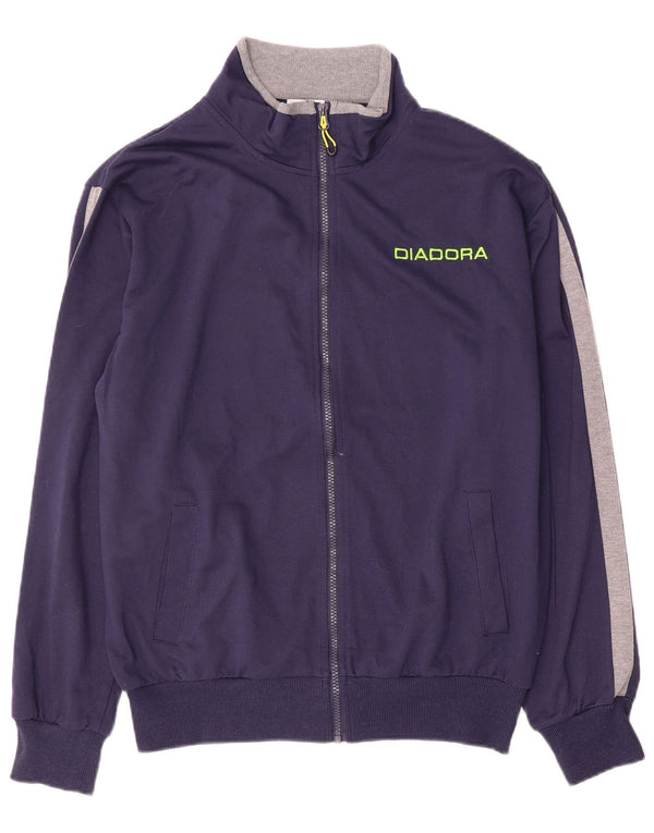 Diadora Chaqueta de chándal para mujer ES 40 XL Azul marino Colorblock