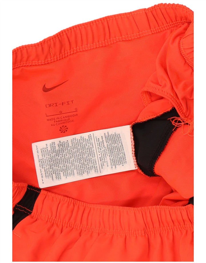 Nike - Pantalones cortos deportivos Dri Fit para hombre, poliéster color naranja grande