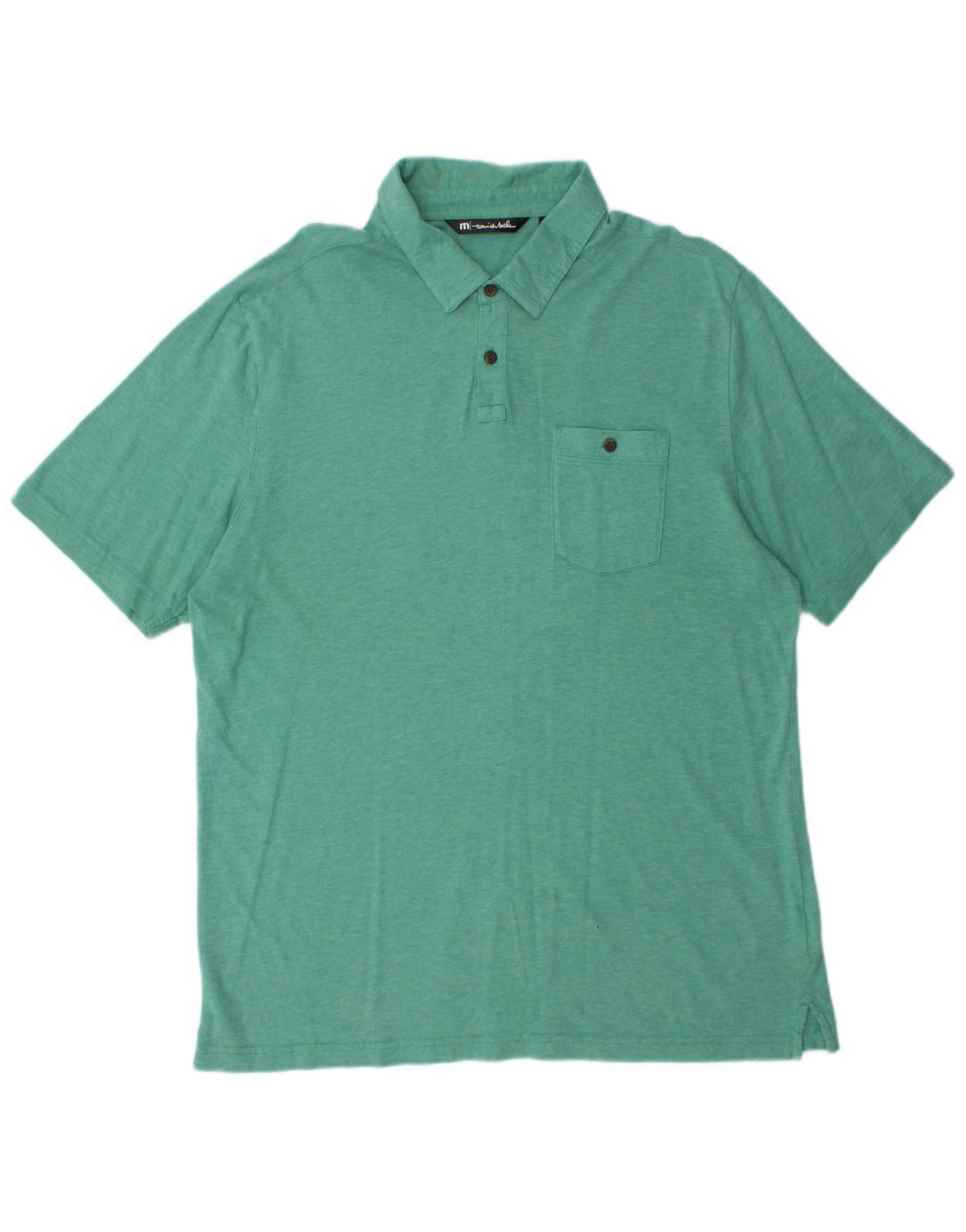 Travis Mathew Polo para hombre de algodón verde grande
